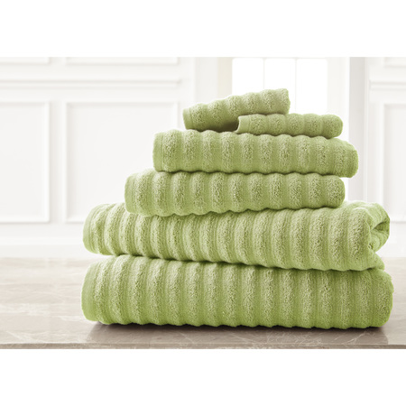Modern Threads Wavy Luxury Spa collection 6 piece quick dry towel set Sage 5WVYSPAG-SGE-ST